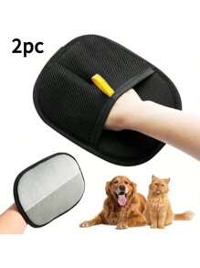 2pcs Black Static Electricity Pet Hair Remover Gloves | Pet Fur Cleaning Brush | Household Cleaning Tool | Removes Pet Hair From Furniture, Clothes, Bedding | Easy To Use, Just Wipe To Tear Hair Into Strips. This Is A Non-Universal Model. Christmas Gift, Gift, Funny Gift, Ramadan Gift, Personalized Gift. - Multicolor - View 12