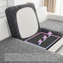 40D Quadratisches Sofakissen-Einsatz, löst das Problem des eingesunkenen Sitzes, hochelastisches Sofakissen, behebt Sofa-Eindellung zur Verbesserung des Komforts, Größe: 50 cm x 50 cm x 4 cm, Schwarz - Schwarz - Übersicht 6