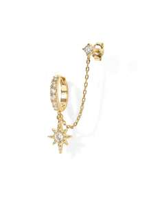 Luxury Cubic Zirconia Star Gold Dangle Earrings Stackable Piercing Hoop Stud Earring For Women Girls Party Wedding Sweet Jewelry Gift