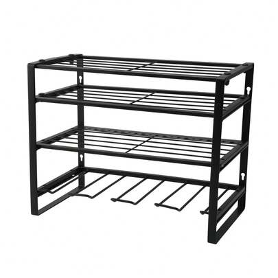 4-Slot Heavy Duty Power Tool Organizer - 4-Layer Wall Mount Storage Rack For Garage