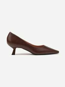 Vices Duck Heel Pumps With Natural Leather Insole - Mocha Brown - View 3