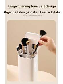 1 件自动升降化妆刷架，带四个隔层，独立设计，轻奢化妆刷收纳，容量大