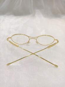 The Frame Of The Women's Glasses In The Same Style As The Internet Celebrity Is Smooth, Simple And Beautiful, And The Legs Are Decorated. - Vàng - Xem 5