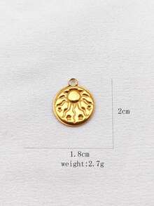 1pc Minimalist Geometric Stainless Steel 18K Gold Plated Pendant Necklace, DIY Jewelry Accessory