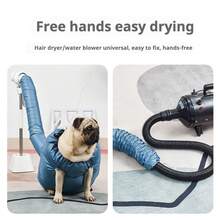 可折叠宠物吹风机，带烘干袋，自动快速烘干，涤纶混纺面料，可调节肩带，轻便易携，适合室内外使用。蓝色宠物美容配件，功能齐全的宠物用品，优质面料，适合小型至中型犬，包含各种宠物所需的基本美容用品。 - 藍色 - 查看 7