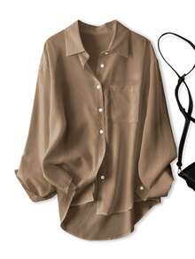 女士休闲宽松长袖衬衫，春秋季