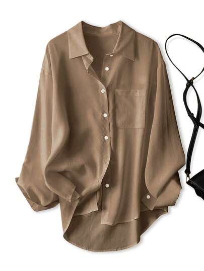 Women's Casual Loose Long Sleeve Shirt, Spring/Autumn