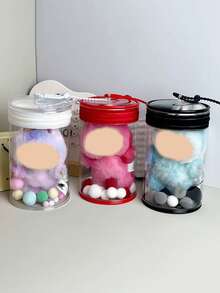 1pc娃娃透明展示袋适用于拉布布，圆柱形盲盒挂件袋，防水防尘多功能，娃娃小配件收纳非常适合怪物娃娃，便携外出挂件