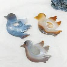 1pc Natural Crystal Agate Bird Carving Ornament - Cute Animal Crystal Carving, Crystal Craft, Creative Home Decor, Excellent Gift Idea