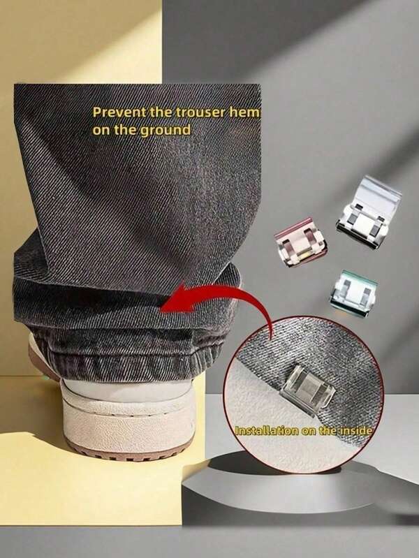 4/12pcs Invisible Leg Shortener Clips, Prevent Pants Leg Dragging, Hidden Seamless Leg Fixing Device, Suitable For Jeans And Pants, Waterproof, Portable