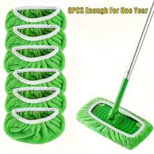 6pcs [Highly Absorbent Microfiber Mop Pads] Reusable Icrofiber Mop Pads, Washable AndDurable Flat Floor Cloths, Highly Absorbent For Wet And Dry Cleaning, Easy To Clean, WithCompatible For Standard Mops (Excluding Mop)