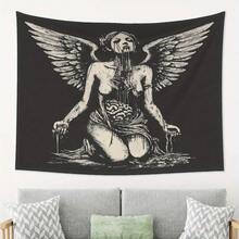 Despairing Angel Tapestry Wall Hanging  Gothic Home Decor For Living Room Bedroom Office  Dark Background With Winged Figure & Intricate Design  Durable Polyester Fabric  Perfect For Indoor  Outdoor Decoration - Nhiều màu - Xem 2