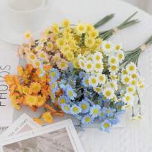 6/12/24 pièces Fleurs de marguerite artificielles, camomille et tournesol élégants, fausses marguerites de 10 pouces pour décoration de vase, centre de table extérieur, DIY, fête à la maison, décoration de mariage de fleurs sauvages printanières (blanc) Camomille, accessoires photo, bouquet floral, décoration de scène (sans contenant)