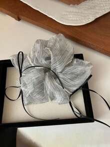 1 pieza Coletero de tul con adorno de perlas - Elegante coletero grueso para mujer, sujetador de coleta y moño con encanto romántico, sujetadores de coleta, bandas elásticas para el cabello, cuerdas para el cabello, accesorios para el cabello como regalo, accesorios para la cabeza, banda elástica - Multicolor - Ver 15