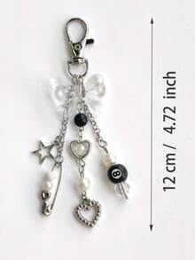 1 chiếc dây đeo điện thoại tự làm kiểu Y2K đen trắng, mặt dây chuyền hình quả bóng số 8 và nơ đen, dùng cho tai nghe, máy ảnh, tương thích với Android và hầu hết các điện thoại thông minh, quà tặng cho mẹ, gia đình, bạn bè, sinh nhật, ngày lễ. - Đen và trắng - Xem 8