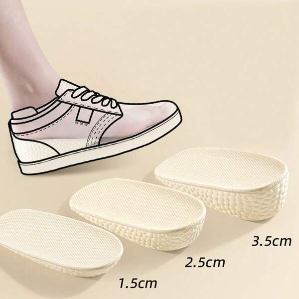 1 Pair Of Insole Height-Increasing Insoles For Men And Women, Invisible Sports Height-Increasing Half Insoles That Won't Cause Foot Fatigue, Boots Insole Height-Increasing Insoles
