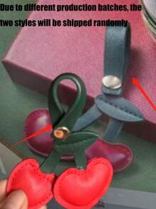 Creative Fruit Cherry Keychain Pastoral Style Bag Pendant Car Keychain Small Accessories Bag Pendant Gift Valentine's Day Fashion Suitable Female College Students Teachers White-Collar Rookies Cherry Bag Charm Cherry Key Chain Cherry Charm