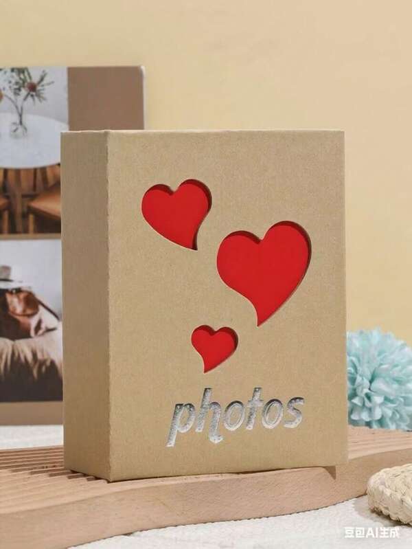 1pc 4R 6-Inch 100 Sheets Slip-In Photo Album, Kraft Paper, Creative Home Gift