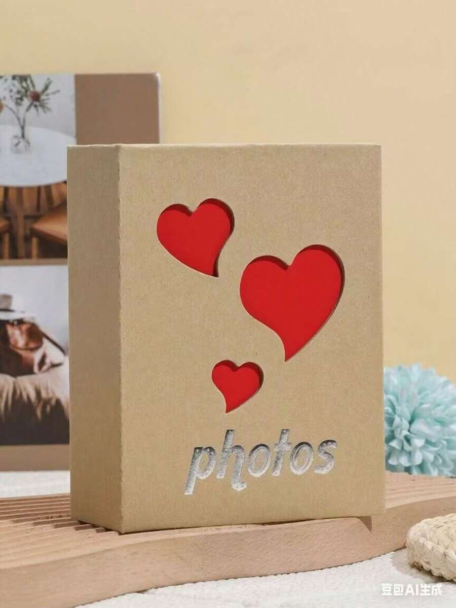 1pc 4R 6-Inch 100 Sheets Slip-In Photo Album, Kraft Paper, Creative Home Gift
