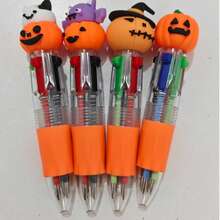 30/20/10/5/1 Pc, Halloween Cartoon Mini Four-Color Ballpoint Pens, Smooth Writing, Cartoon Halloween Style Gel Pens, Cute Pumpkin And Ghost Designs, 0.5mm Fine Tip Black Ink, Perfect For Party Favors, Office Supplies, Fun Gifts For Friends, School Supplies, And Back-To-School Season.
