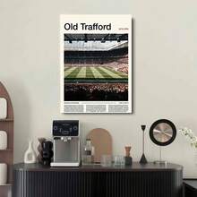 Framed 1pc Old Trafford Stadium Canvas Print Poster - Vibrant Match Day Scene Wall Art,  2D Flat Artwork For Home, Bedroom, Living Room, Dorm Decor - Perfect Gift For Football Fans, Classic Charm Artwork, 2D Flat, Perfect For Room Decor - 已裝框(已裝框) - 查看 2