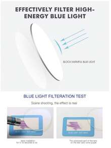 1 件/2 件/3 件/5 件女士迷你圆框超轻铆钉透明镜片抗疲劳时尚无度数眼镜，适合日常使用 - 电脑、电视、游戏、智能手机 - 黑色 - 查看 12