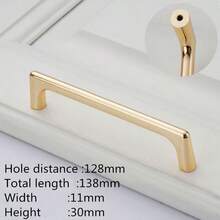 1 Pc Zinc Alloy Modern Minimalist American Imitation Gold/Bronze Color Handle Is Suitable For Drawers, Bedside Tables, Storage Cabinets, Wardrobes, Cabinet Door Handles, And Furniture Hardware Accessories