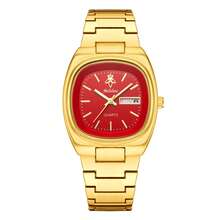 YaLaLuSi YaLaLuSi Brand 1 Piece 2025 New Golden Elegant Double Calendar Women's Quartz Watch Classic Simple Square Solid Color Dial Clear Bar Markers Unique Pattern Embellishment Quartz Movement Accurate Timekeeping Comes With Strap Adjuster And Jewelry Polishing Cloth Versatile For Everyday Wear Suitable For Work