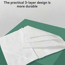 1/2/4/20 包（1 包 ≈ 170-180 张）高品质三层面巾纸 - 适用于面部、厕所和一般用途，吸水性能好，适合家庭、宿舍、办公室和户外使用 - 白色 - 查看 5