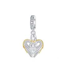 Silver Plated Charms Golden My Angel Love Multicolored Zirconia Mom Silver Football You Will Always Be A Pact Of Me Angel Wings Silver Zirconia Bow Angel Wings Angel Series Charm Fit Original Bracelet Charm Beads Necklace Diy Female Jewelry
