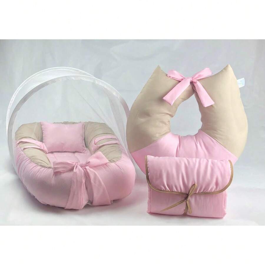 Nest Reducer Kit With Nursing Pillow, Mosquito Net And Portable Changing Table - PINK - View 1