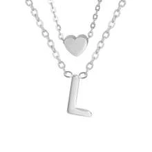 Set Of 2 Exquisite And Elegant Necklaces For Women With Letter Pendant And Heart Pendant, 18k Gold Plated Or 925 Silver Plated - 銀色 - 查看 9