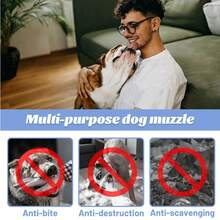 Soft Reflective Dog Muzzle, Suitable For Small To Medium Dogs For Day And Night Walking, Prevents Biting, Scavenging And Chewing, Allows Drinking And Breathing, Matching Size According To Dog Weight Or Mouth Circumference | Fashionable Dog Accessories | Practical Dog Muzzle | Gift For Dogs - Black - View 9