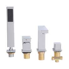 Bathtub Faucet Set, 4 PCS Bathtub Faucet, Faucet Set With Diverter And Shower Head - Silver - View 1