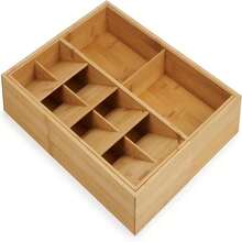 Joseph Joseph DrawerStore Expanding Silverware, Flatware, Utensil &Amp; Gadgets Organizer, Expandable In Drawer Space Saving Tray, Bamboo - 顏色A - 查看 4