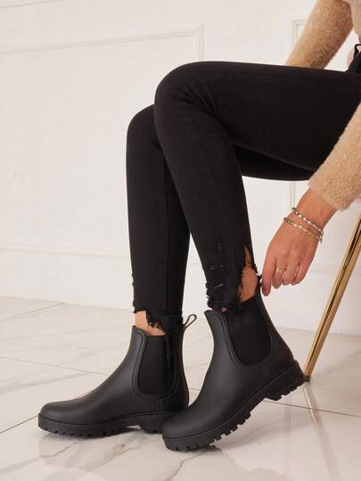 Bottines De Pluie Chelsea Femme – Impermables & Moderne – Beige, Noir, Marron, Kaki, Red, Green, Léopard