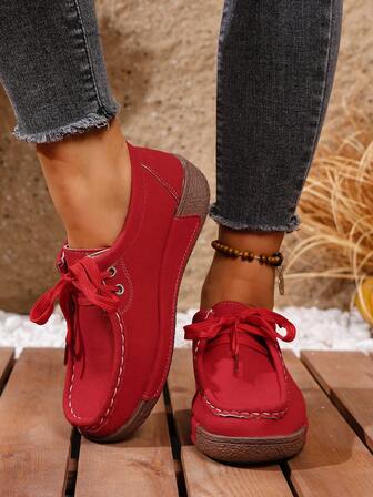 New Plus Size Versatile Casual Commute Vacation Lightweight Flat Slip-On Shoes, Comfortable Solid Color Lace-Up Woven Rope Loafers, Round Toe Breathable Patchwork Handmade Lightweight Minimalist Casual Moccasins For Women