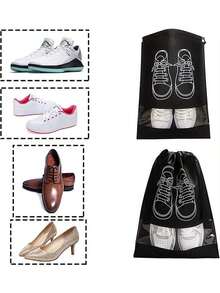 30/20/10/5/1件鞋子收纳袋，防尘鞋袋，抽绳封口透明旅行鞋子收纳袋，防水无纺布，适合旅行、户外、外出 - 彩色 - 查看 6