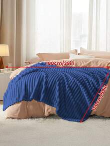 1pc Flannel Blanket - Soft & Rustic Striped Blanket, Luxurious Style, Easy Care, Lightweight & Versatile, Available In Multiple Colors & Sizes, Suitable For Winter, All Season Use, Multipurpose As Sofa/Bed Throw, Party Decor, Machine Washable, 280gsm