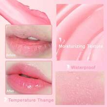 2pcs Dry Flower Lipstick, Colored Lip Care, Moisturizing And Moisturizing, Long-Lasting Jelly, Warm And Discolored Lipstick - 粉色 - 查看 8
