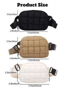 Quilted Puffy Waist Bag, Fashion, Super Comfy, Adjustable Crossbody Bag, Suitable For Women, Perfect For Running, Shopping, Hiking And Workout Organizer Storage Storage Bag Organization,Crossbody Bags For Autumn And Winter, Gifts For Thanksgiving, Christmas, Birthdays, And Other Holidays, Fashionable Waist Bags - 彩色 - 查看 10
