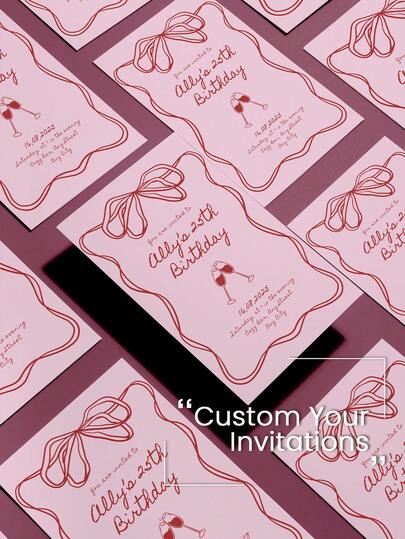 Gepersonaliseerde kleurrijke uitnodigingskaarten met strik, geschikt voor feesten, bruiloften, verjaardagen en speciale evenementen, 1 st./5 st./10 st./20 st., inclusief enveloppen met strikdecoratie, perfect voor koppels en vieringen, DIY, botanisch minimalisme, gepersonaliseerd cadeau