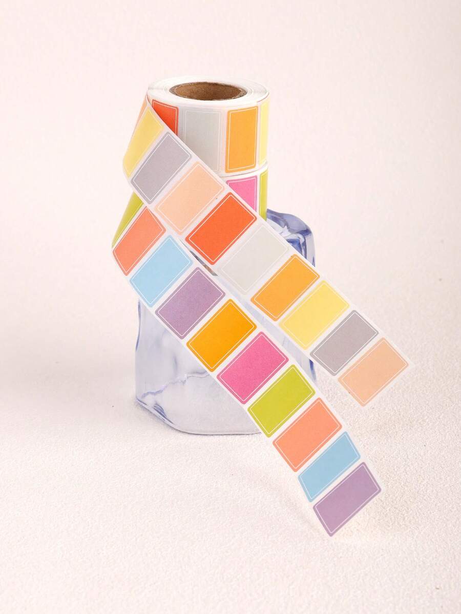 Approx. 500pcs Colorful Label Stickers, Waterproof Self-Adhesive Labels, Handwritten Name Tags, Index Stickers, Organization & Classification Stickers, Size: 2.5cm X 1.5cm - Multicolor - View 1