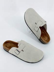 春夏新款毛绒内衬拖鞋，软底钓鱼鞋，厚底凉拖，人字拖，凉鞋，沙滩鞋，家居拖鞋，黑白两色可选 - 淺灰色 - 查看 13