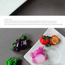 1pc/3pcs/4pcs/5pcs/5pcs-1/6pcs/6pcs-1/7pcs/8pcs/9pcs/10pcs/10pcs-Style 1/10pcs-2/11pcs 新款卡通水果蔬菜风格磁性树脂冰箱贴，自然风格磁性冰箱贴，可爱的装饰品，办公桌装饰，白板个性化装饰，储物柜，洗碗机，厨房和办公室装饰，家居装饰，情人节礼物，送给朋友和家人的礼物 - 彩色 - 查看 11