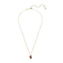 SWAROVSKI SWAN 新款紅天鵝仿珍珠項鍊女鎖骨鍊女送母親送女友送愛人生日禮物開學禮物聖誕節禮物結婚禮物 - 紅色 - 查看 4
