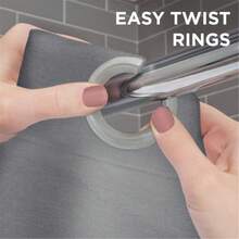 Local Warehouse Arrive In Three Easy Hang Waffle Stripe Premium Fabric Shower Curtain, Grey