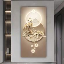 1pc Modern Art Decorative Canvas Wall Art, Frameless Portrait Landscape Floral Painting, Indoor/Outdoor High-End Wall Decor, Suitable For Living Room, Bedroom, Home Office, Kitchen, Dining Room - Spring/Winter Decor, Size 50x100cm/19.68x39.37in - Multicolor - View 3