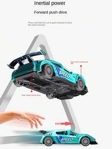 Large Alloy Die-Cast Toy Car, Inertial Front-Wheel Drive Car, Sports Car Model, Toy Car, Toy For Boys, Children Toy Car, Random Color And Pattern Toy Car - Multicolor - View 5