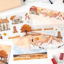 Japanese Style Landscape Stickers, Scrapbooking Stickers, Character Stickers, PET Stickers For Planner - Multicolor - View 6